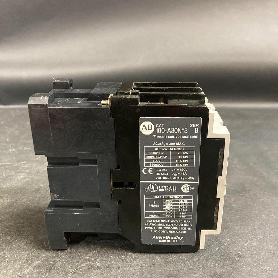 Used ALLEN BRADLEY 100-A30 SERIES B CONTACTOR ($20 OBO)