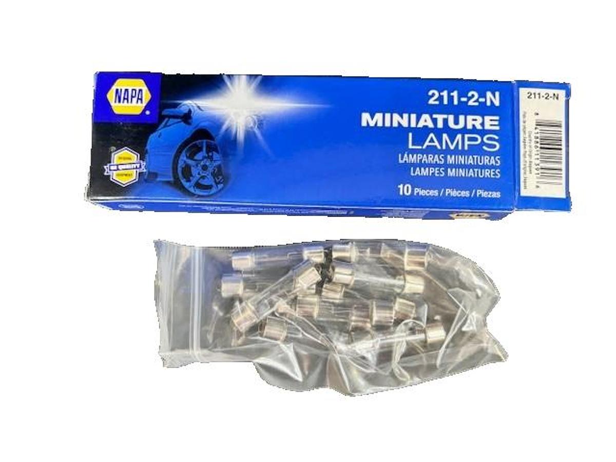 Used NAPA 211-2-N MINIATURE LAMPS PACK OF 10