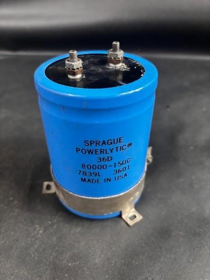 Used SPRAGUE POWERLYTIC 36D80000-15DC ELECTROLYTIC CAPACITOR