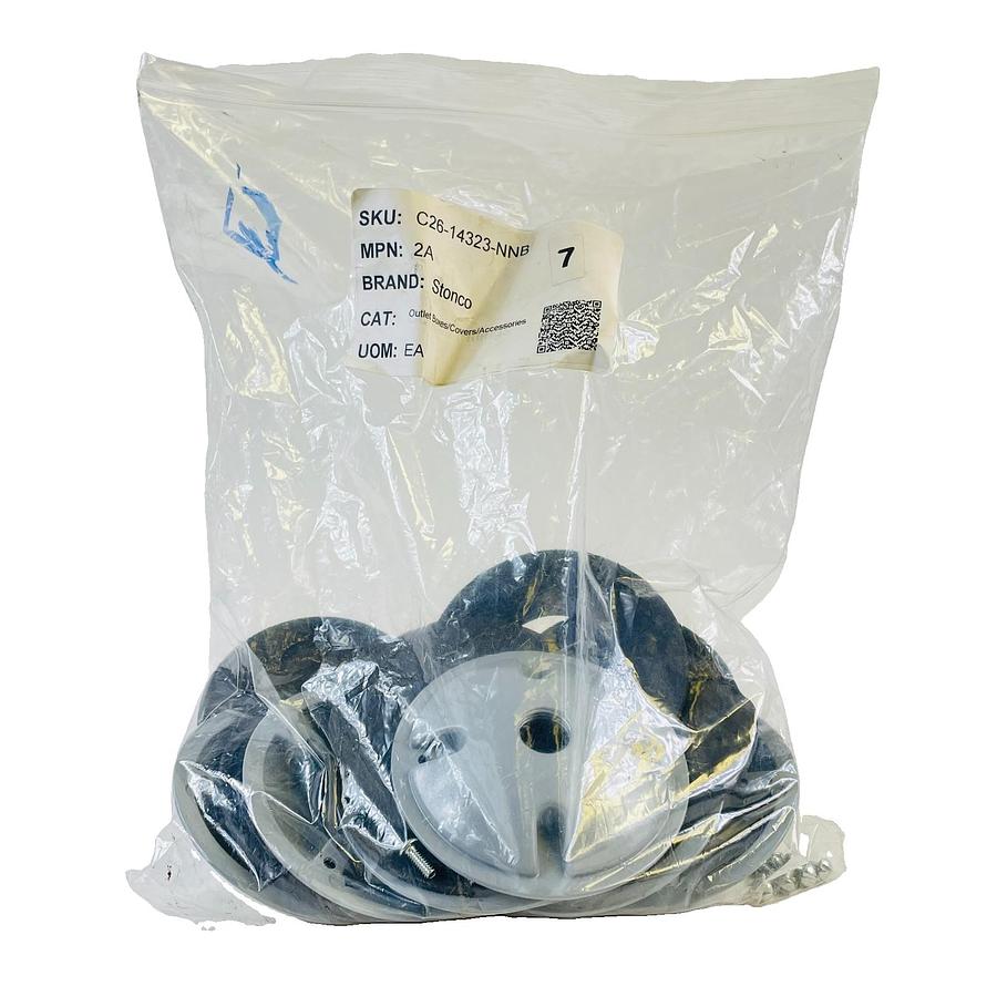 Used STONCO 2A ROUND WEATHERPROOF OUTLET BOX COVER PLATES 1-HOLE 1/2" GRAY (7)
