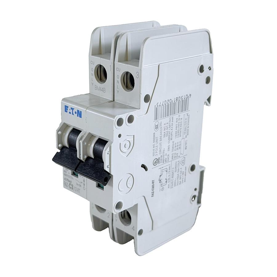 EATON FAZ-C3/2-RT CIRCUIT BREAKER 3A 2-POLE 480Y/277VAC UL 489 TRIP CURVE C NEW