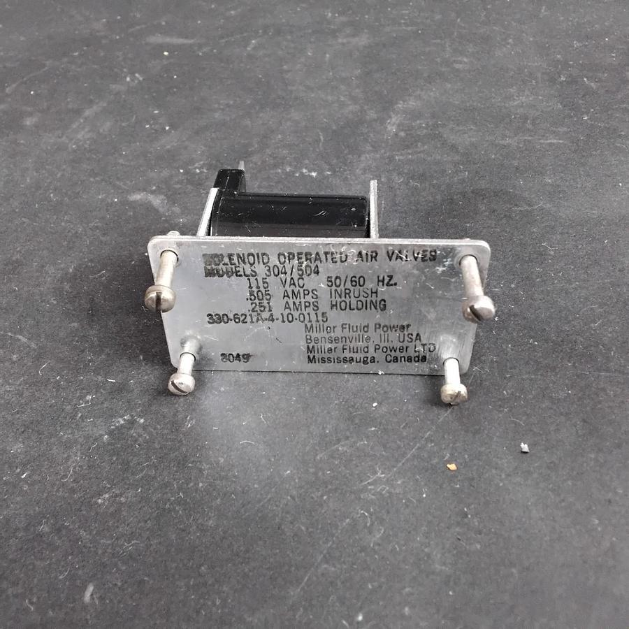 Used MILLER FLUID POWER 330-621A-4-10-0115 SOLENOID AIR VALVE ($20 OBO)