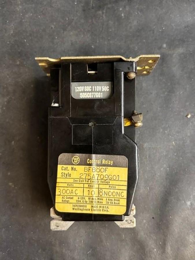 Used WESTINGHOUSE BF80F CONTROL RELAY