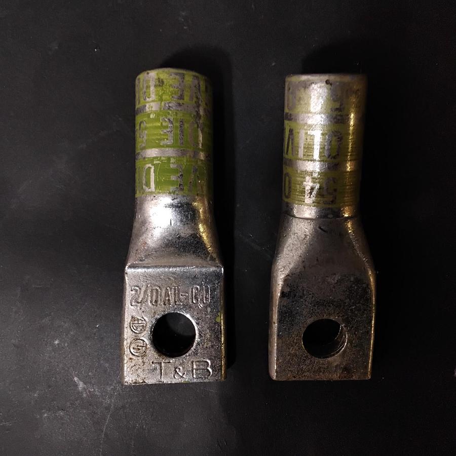 Used T&B 2/0 AWG DUAL-RATED COMPRESSION LUGS-GROUP OF 2 ($4 OBO)