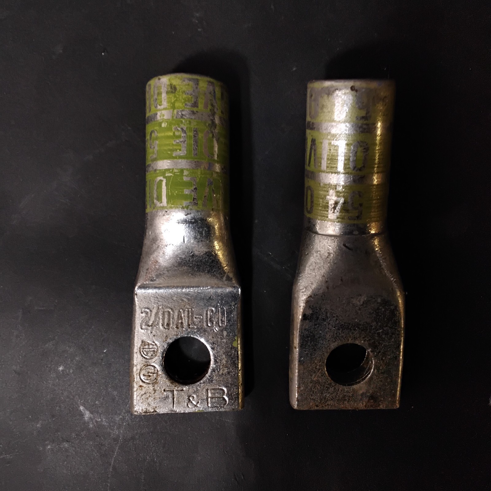 Used T&B 2/0 AWG DUAL-RATED COMPRESSION LUGS-GROUP OF 2 ($4 OBO)