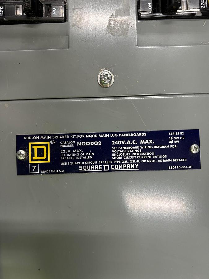 Used Square D NQODQ2 Panelboard 240V 225A ($749.99 OBO!!!)