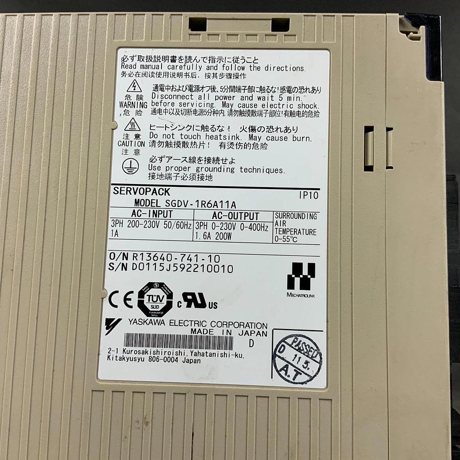 YASKAWA ELECTRIC SGDV-1RGA11A SERVO DRIVE ($150 OBO)