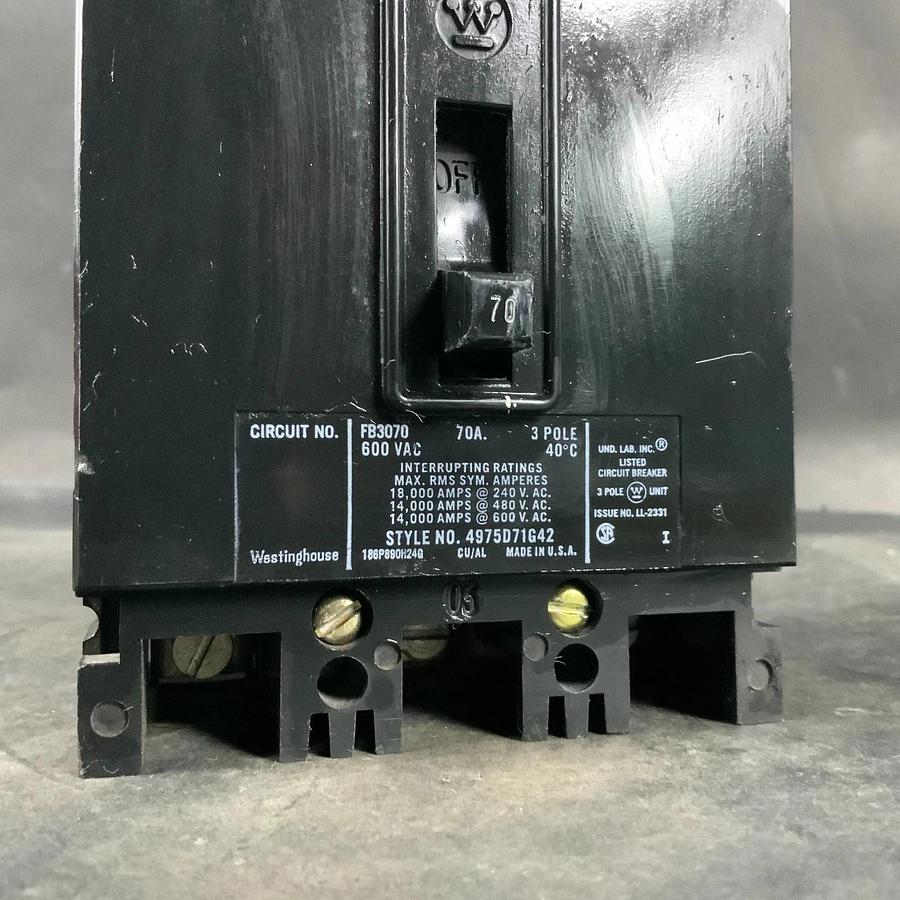 Used WESTINGHOUSE FB3070 CIRCUIT BREAKER ($50 OBO)