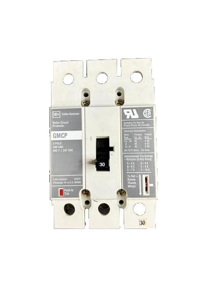 Used CUTLER-HAMMER GMCP 30A MOTOR CIRCUIT PROTECTOR