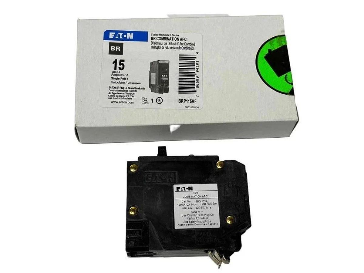 EATON BRP115AF 15 AMP 1 POLE AFCI CIRCUIT BREAKER PLUG ON NEUTRAL BR | BRAND NEW