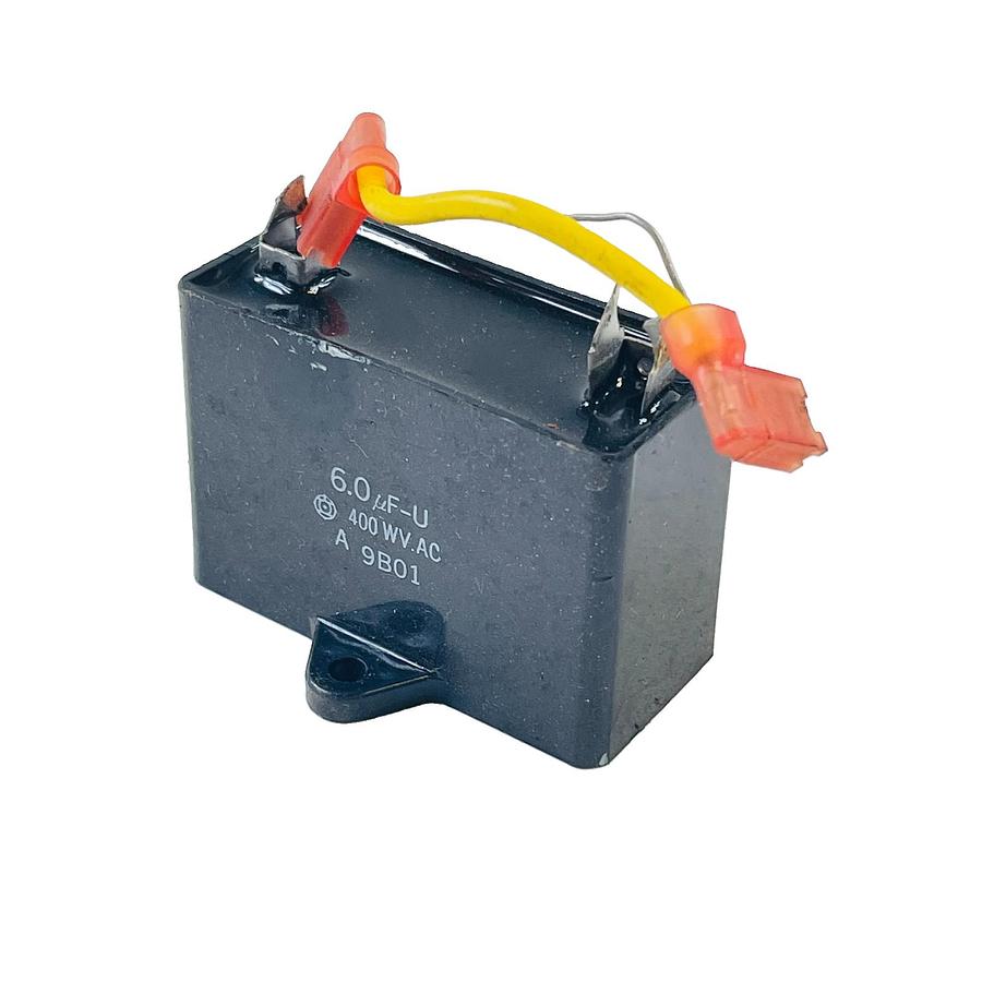 Used SHIZUKI 9B01 MOTOR RUN CAPACITOR 6UF 400VAC FILM SPADE TERMINALS