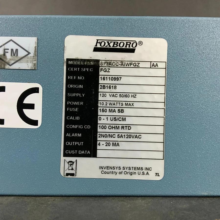 Used FOXBORRO 873ACC-AIWFGZ CONDUCTIVITY ANALYZER ($200 OBO)