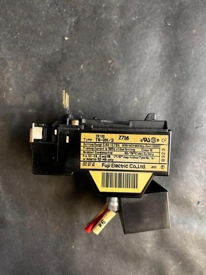 Used FUJI ELECTRIC TR-0N/3 0.4-0.7 OVERLOAD RELAY