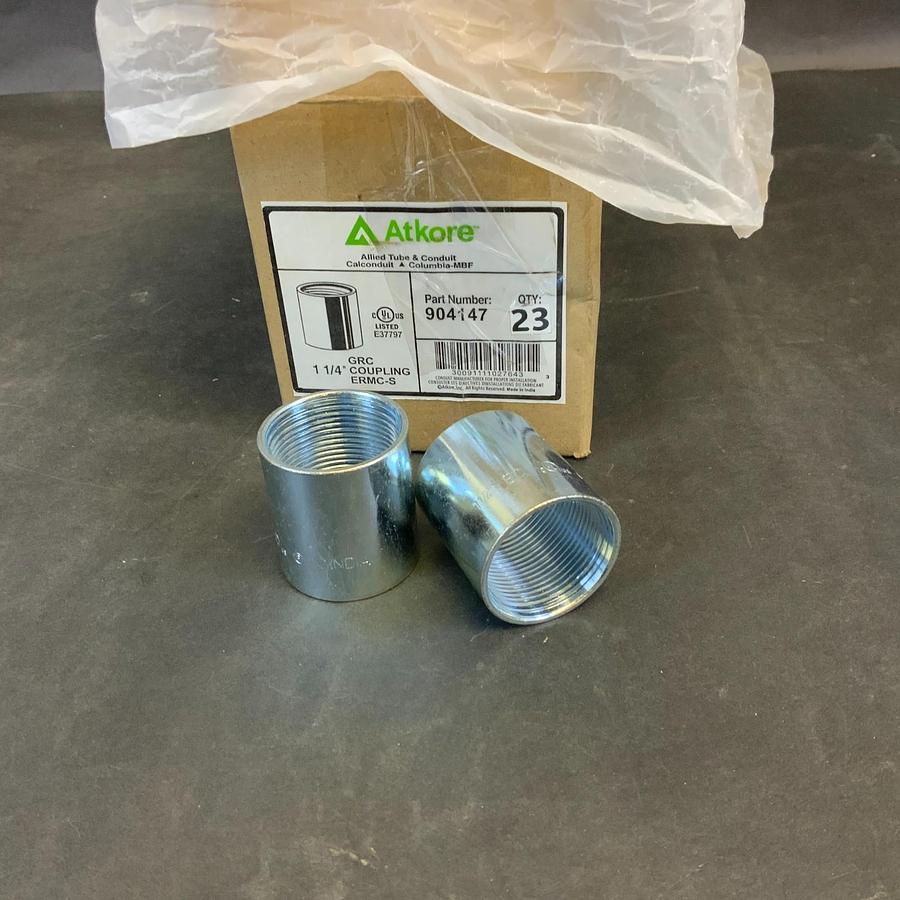 Used ATKORE 904147 1-1/4” GRC COUPLING - BOX OF 23 ($80 OBO)