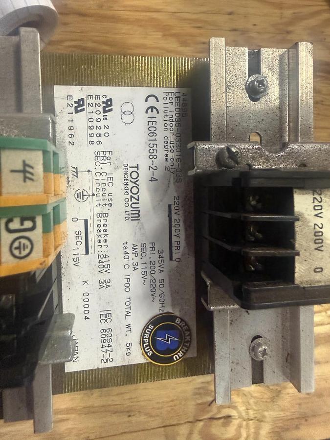 Used TOYOZUMI UEE035-033016-03S TRANSFORMER