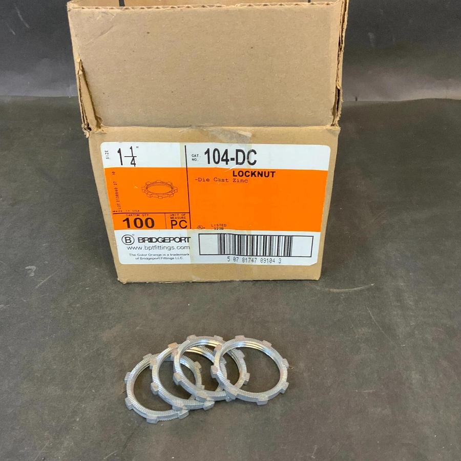 BRIDGEPORT 104-DC 1-1/4” LOCKNUT - BOX OF 100 ($65 OBO)