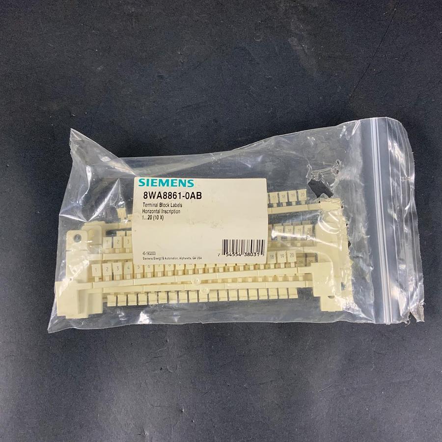 Used SIEMENS 8WA8861-0AB TERMINAL BLOCK LABELS ($10 OBO)