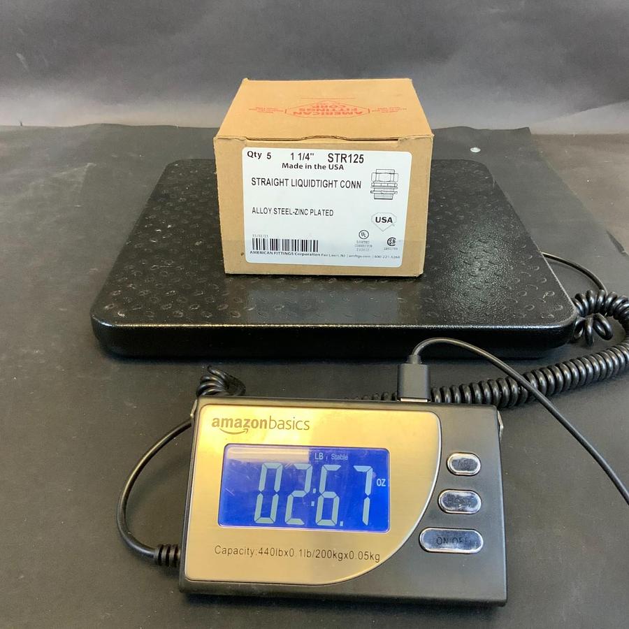 Used AMFICO STR125 1-1/4" STRAIGHT LIQUID-TIGHT CONNECTOR - BOX OF 5 ($60 OBO)