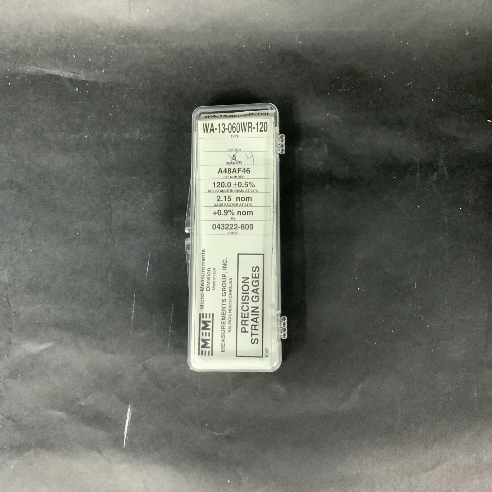 Used MICRO-MEASUREMENTS WA-13-060WR-120 PRECISION STRAIN GAUGE - LOT OF 4 ($20 OBO)