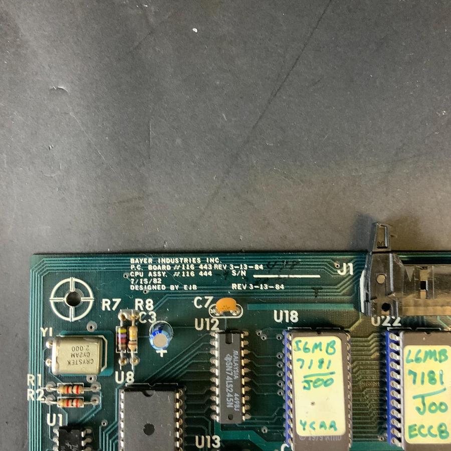 Used BAYER INDUSTRIES 116-443 REV 3-13-84 PC BOARD ($50 OBO)