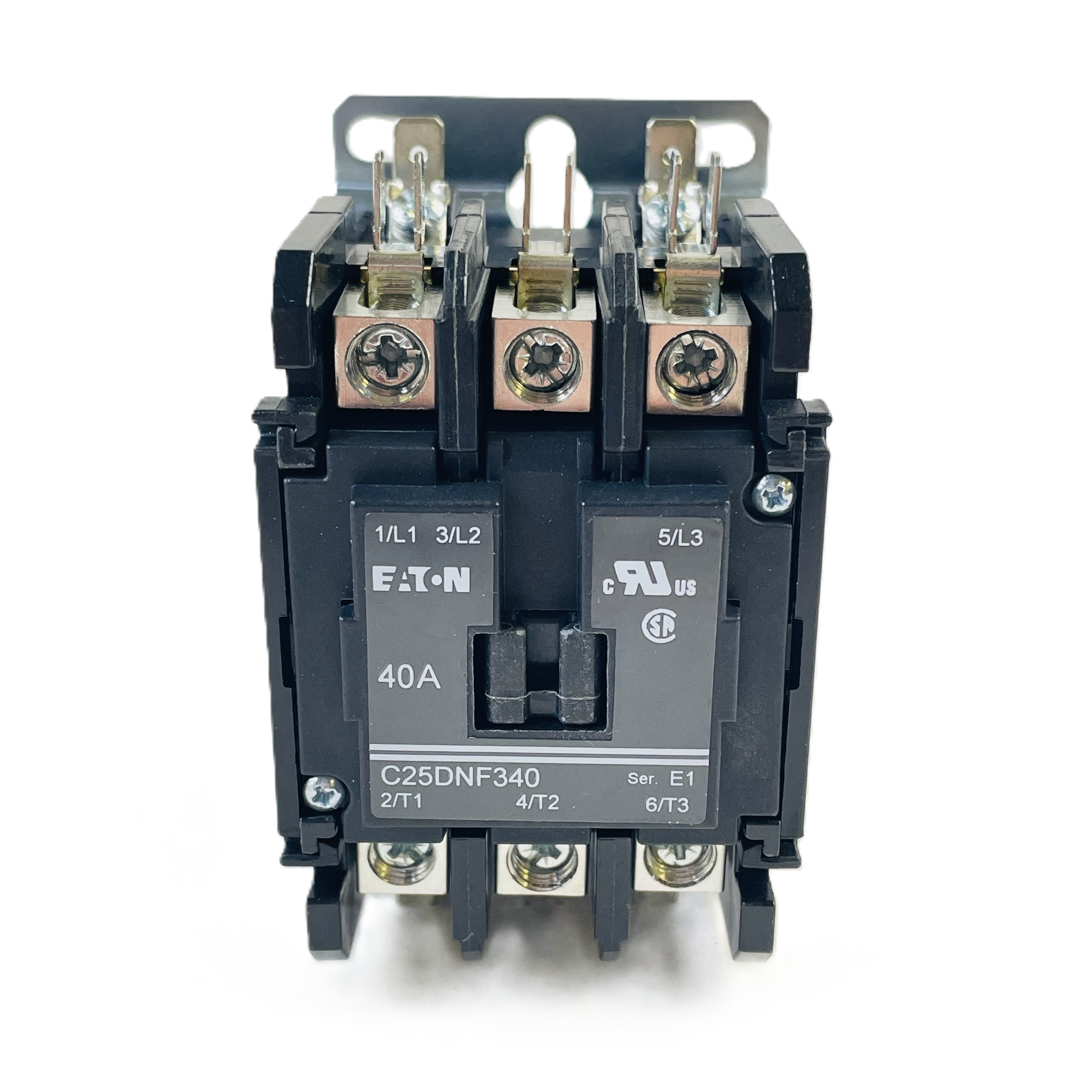 Refurbished EATON C25DNF340T DEFINITE PURPOSE CONTACTOR 3 POLE 40A 24VAC COIL OPEN TYPE