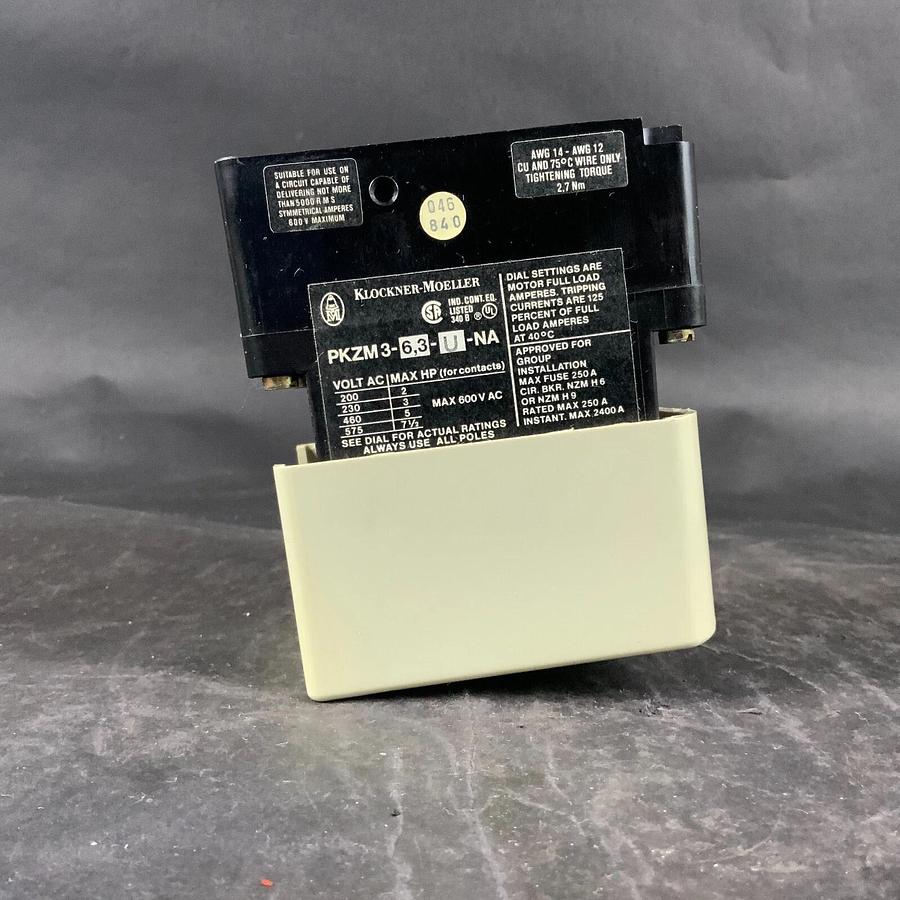 Used MOELLER PKZM3-6.3-U-NA CIRCUIT BREAKER - WITH HI22-PKZM3 AUX CONTACT ($35 OBO)