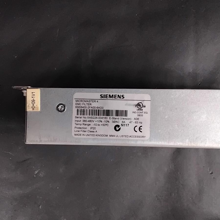 Used SIEMENS 6SE6400-2FA00-6AD0 EMC FILTER ($125 OBO)