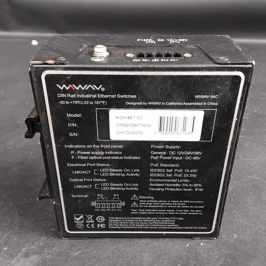 Used WIWAV WDH-8ET-DC INDUSTRIAL ETHERNET SWITCHES ($35 OBO)