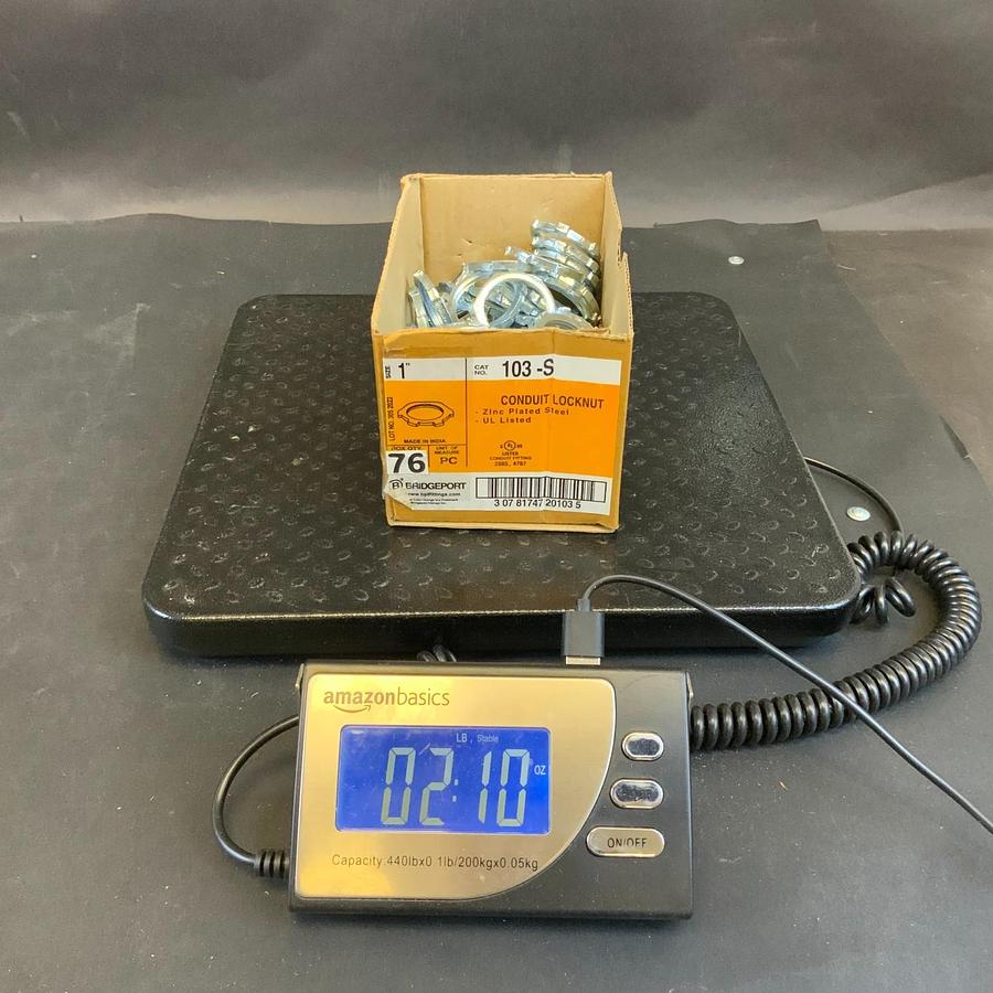 Used BRIDGEPORT 103-S 1” CONDUIT LOCKNUT - BOX OF 76 ($30 OBO)