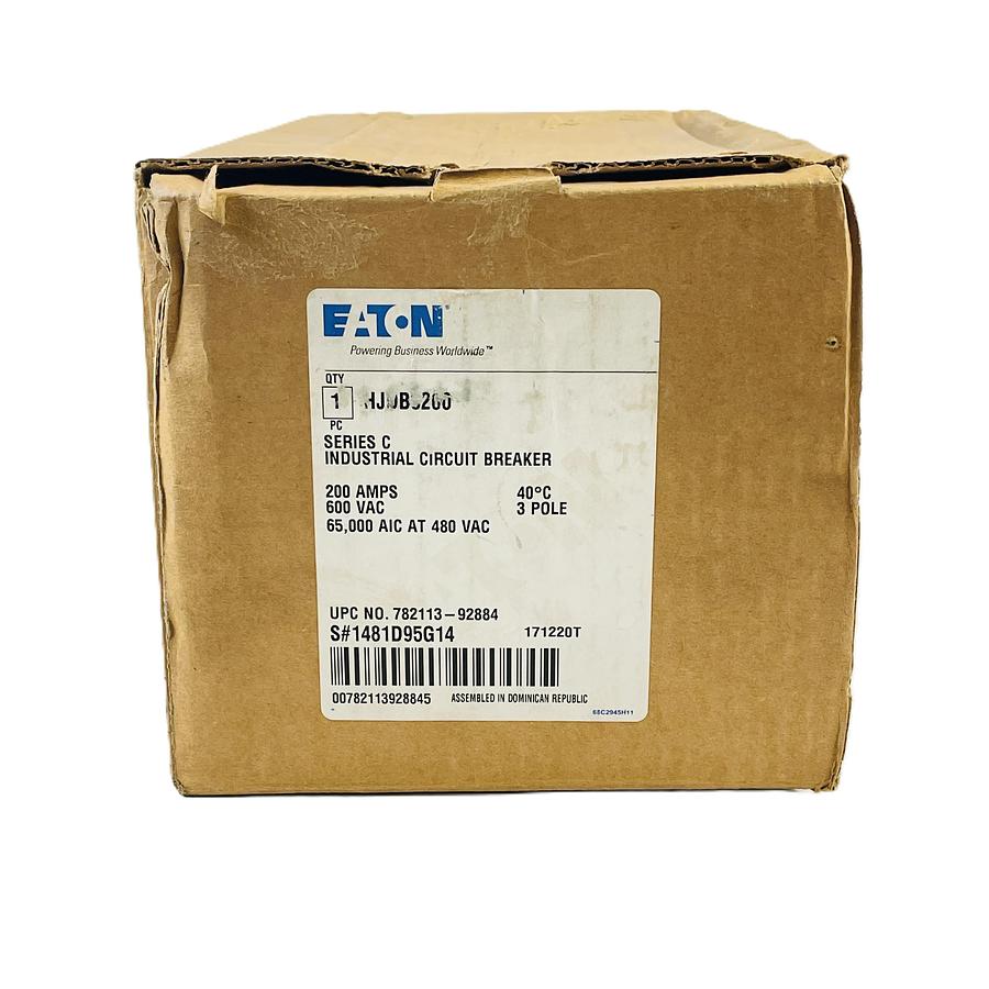 EATON HJDB3200 SERIES C MOLDED CASE CIRCUIT BREAKER 3 POLE 200 AMP 600V 65KAIC