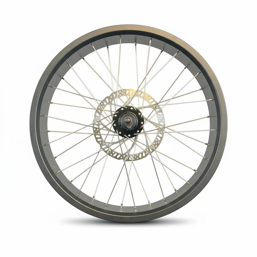 Used 20"X4-1/4 ELECTRIC BIKE FRONT WHEEL RIM WITH ROTOR | BLACK | EXCELLENT CONDITION