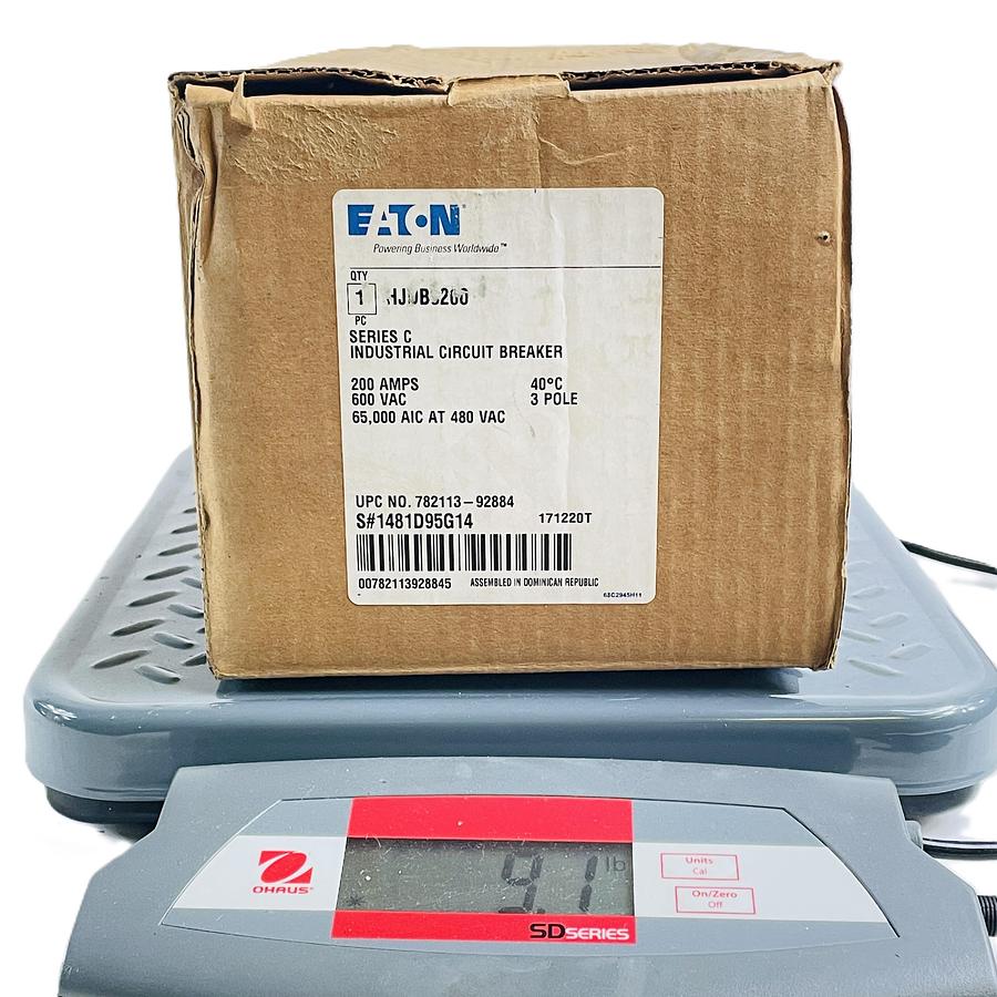 EATON HJDB3200 SERIES C MOLDED CASE CIRCUIT BREAKER 3 POLE 200 AMP 600V 65KAIC
