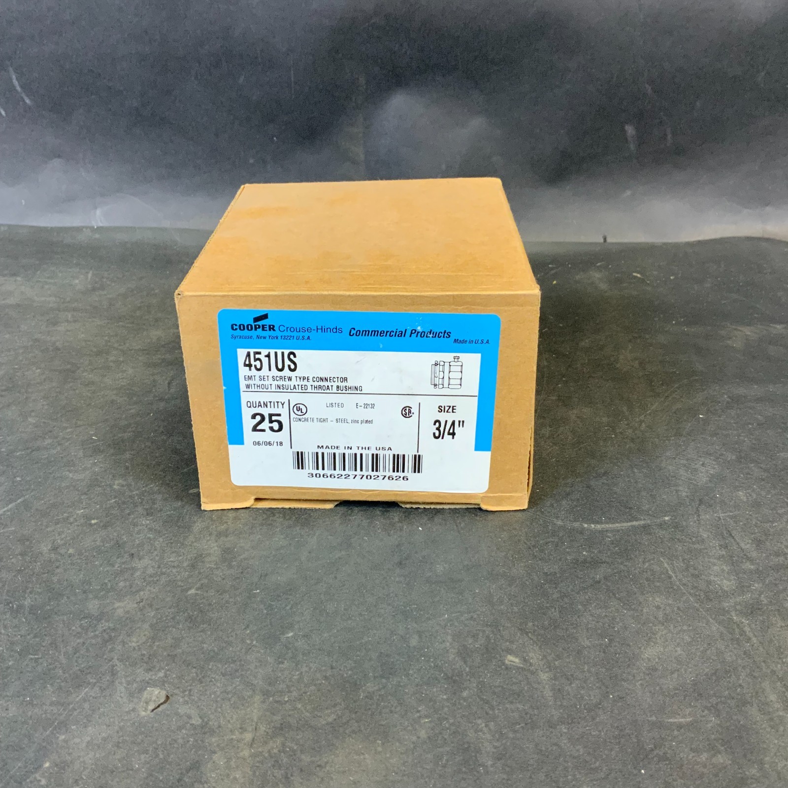 Used COOPER CROUSE-HINDS 451US 3/4” EMT SET SCREW CONNECTOR - BOX OF 25 ($25 OBO)