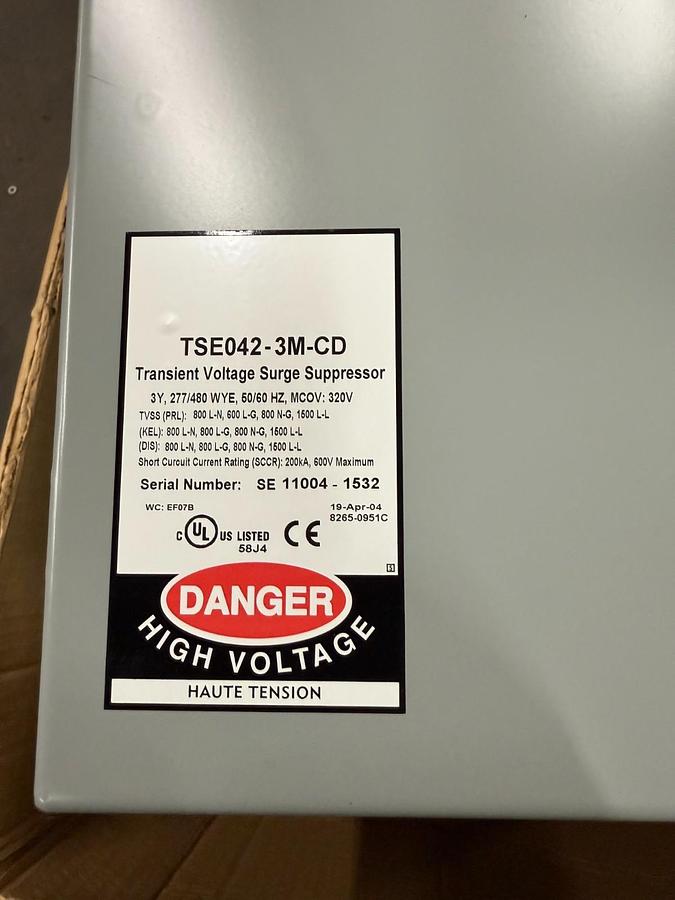 Used TITAN TSE042-3M-CD Transient Voltage Surge Suppressor ($900 OBO)