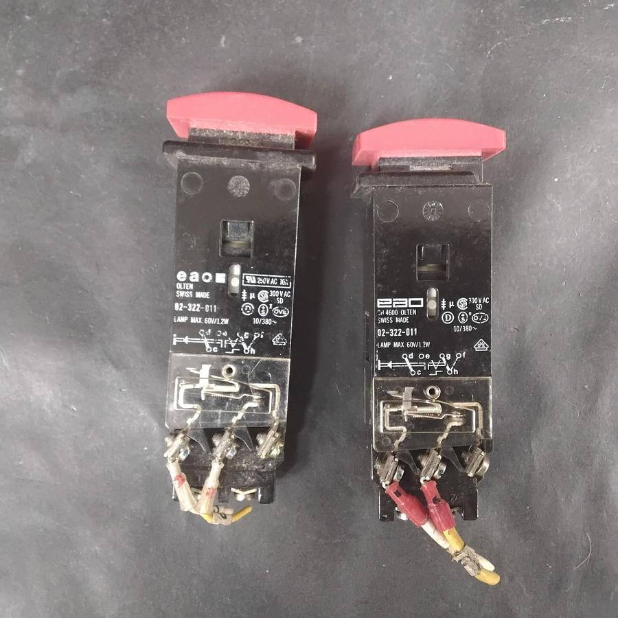Used EAO 02-322-011 PUSHBUTTON SWITCH ($10/EACH OBO)