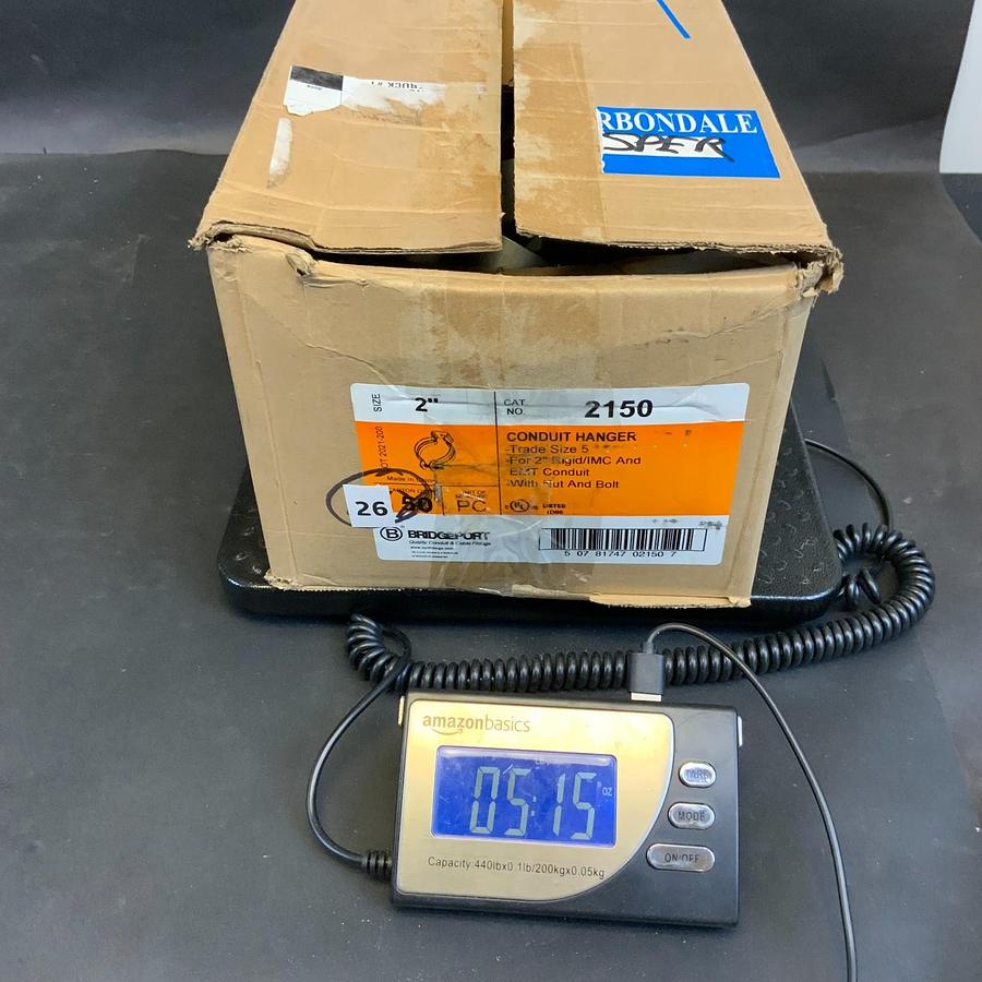 Used BRIDGEPORT 2150 2” CONDUIT HANGER - BOX OF 26 ($25 OBO)