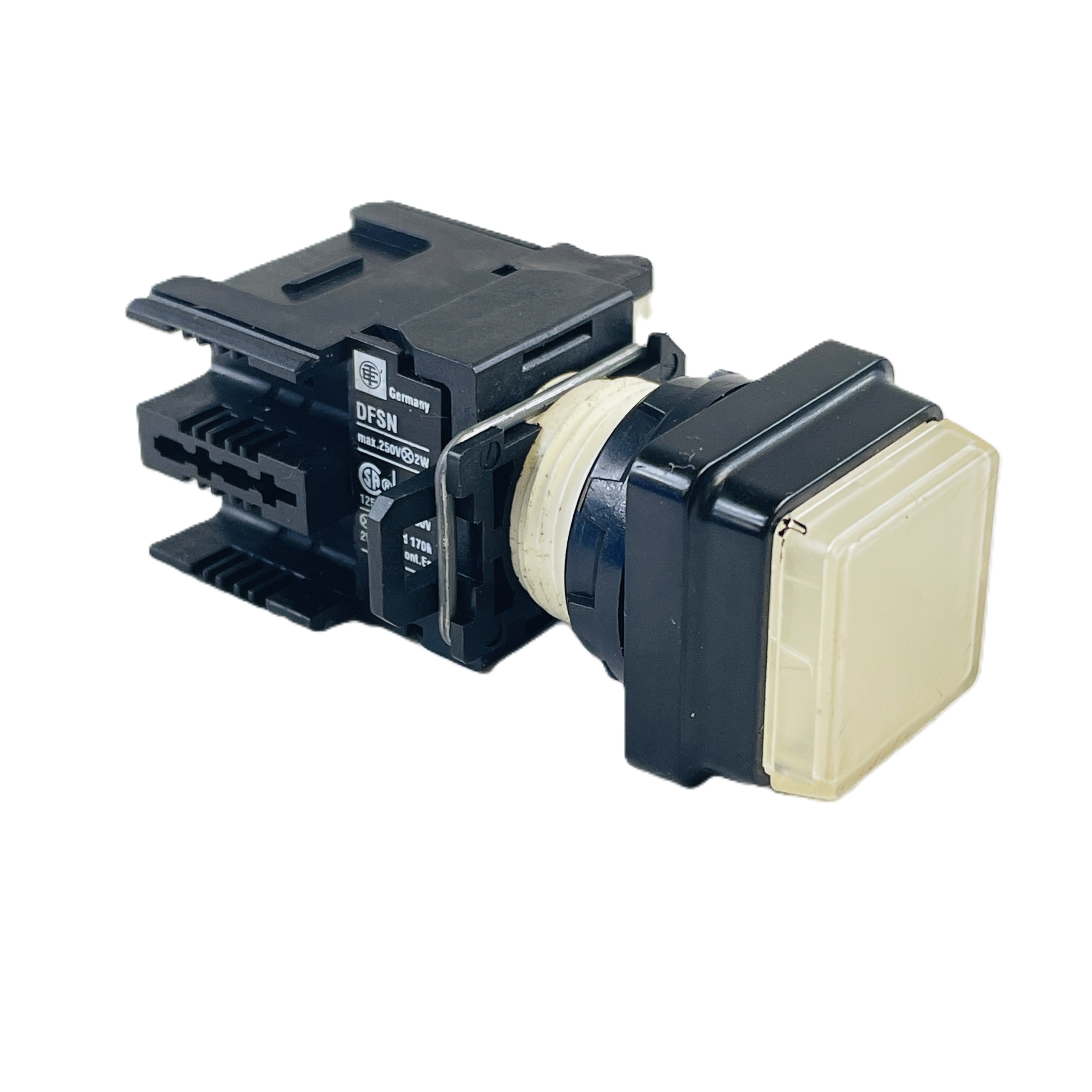 Refurbished TELEMECANIQUE SQUARE D DFSN 026484 SQUARE WHITE INDICATING LIGHT 250V 2W 22MM