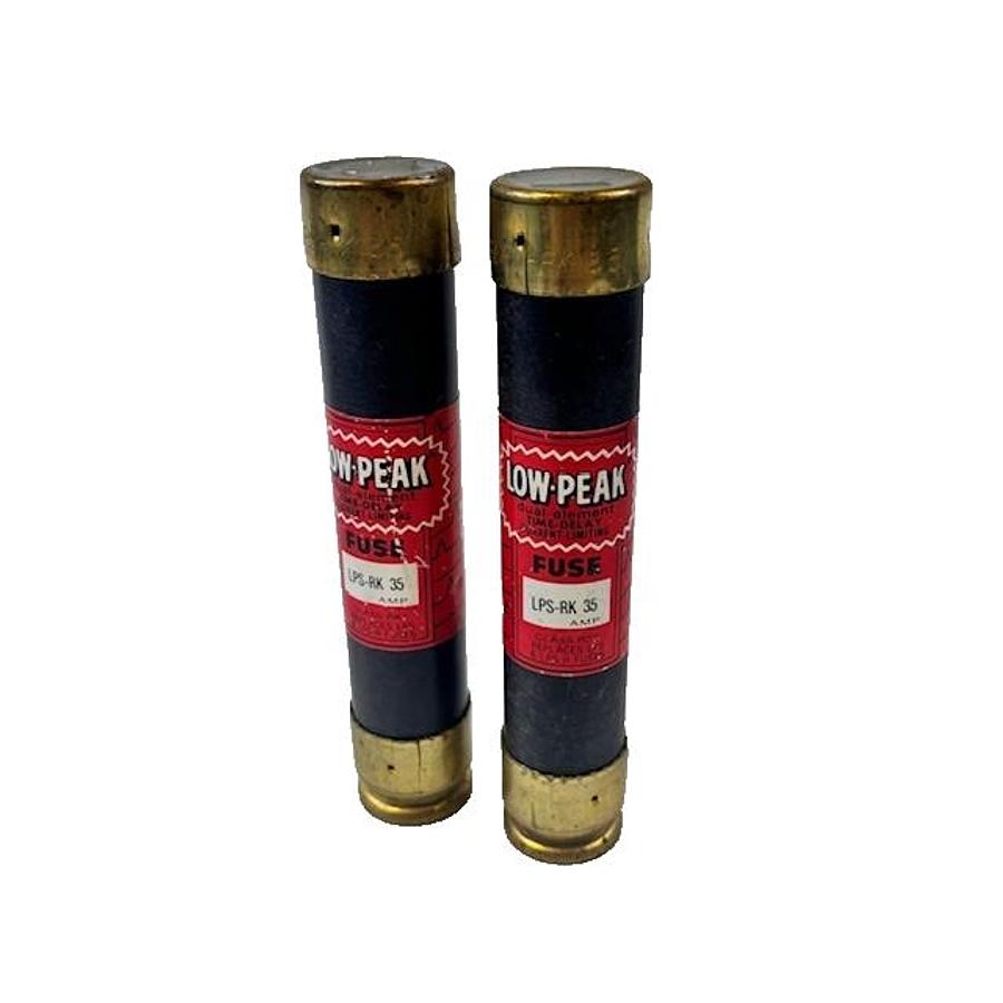 Used BUSSMANN LPS-RK 35 LOW-PEAK FUSES - SET OF 2