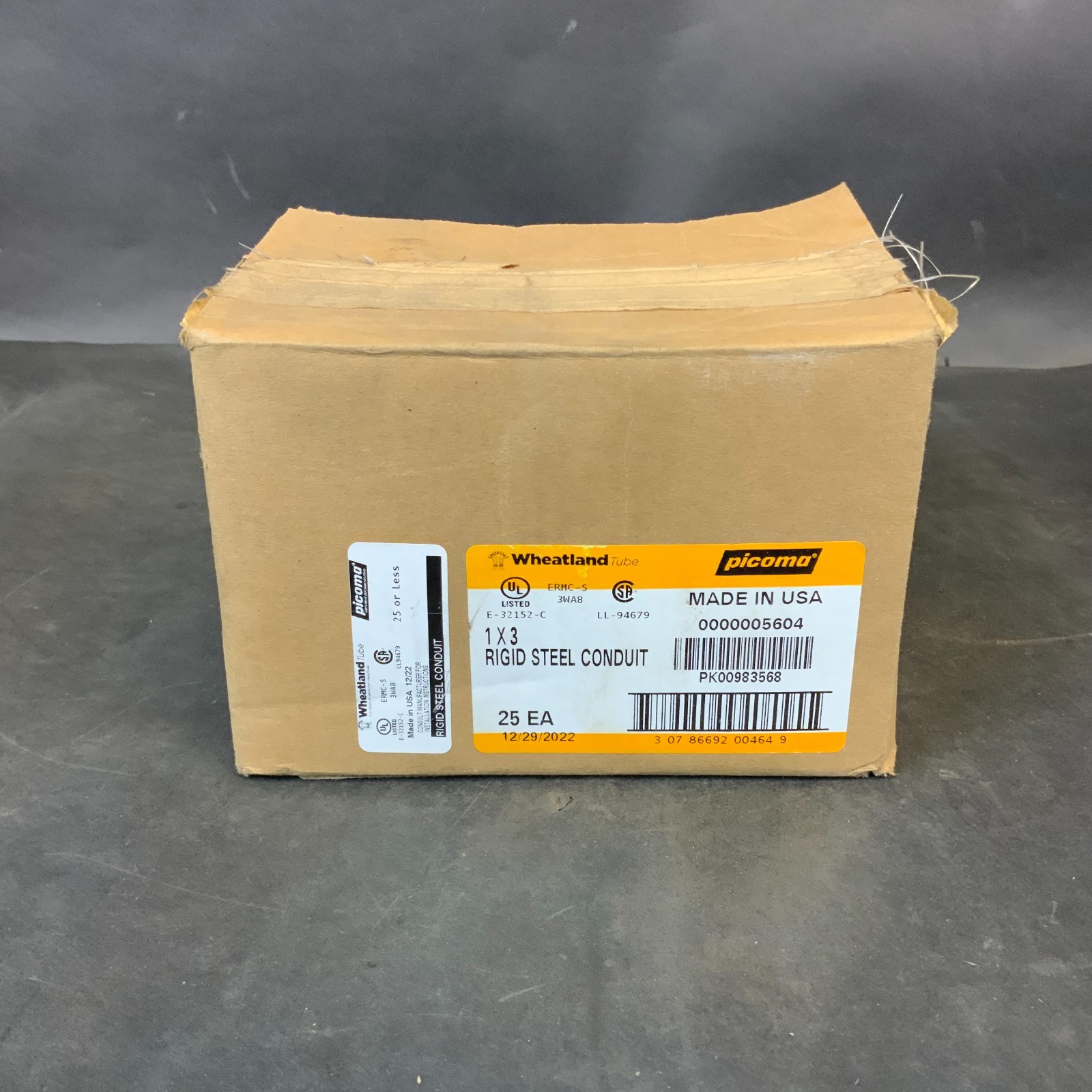 Used PICOMA WHEATLAND 5604 1X3 RIGID STEEL CONDUIT NIPPLE - BOX OF 25 ($45 OBO)