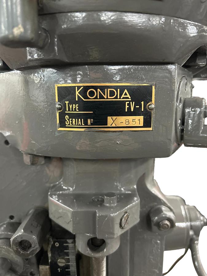 Used Clausing Kondia #FV-1, vertical mill, 9" x48"tbl
