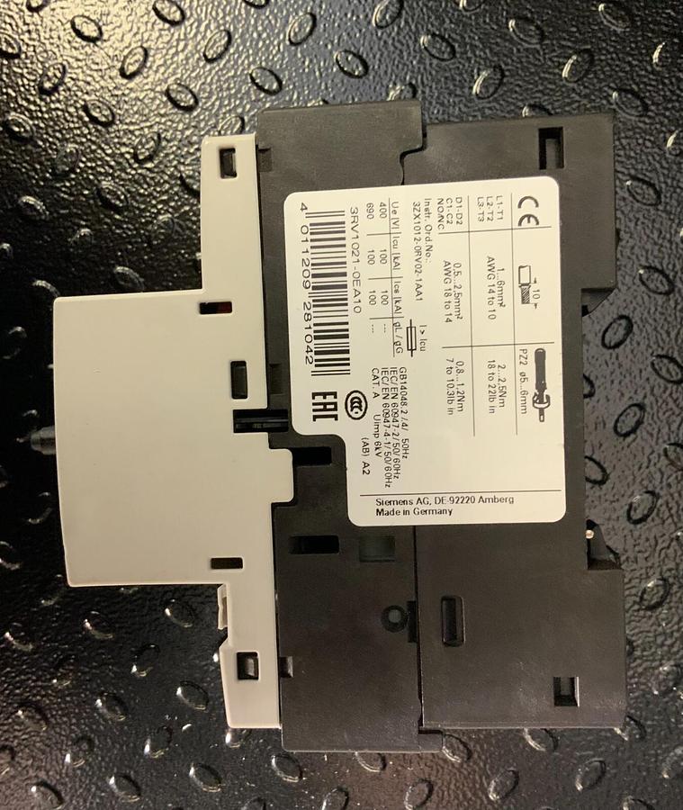Used SIEMENS 3RV1021-0EA10 ($54.99/EACH OBO)