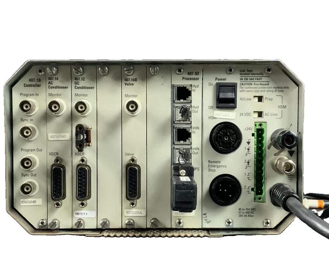 Used MTS 407 HYDRAULIC SERVO CONTROLLER SYSTEM MULTI MODULE REFURBISHED EXCELLENT