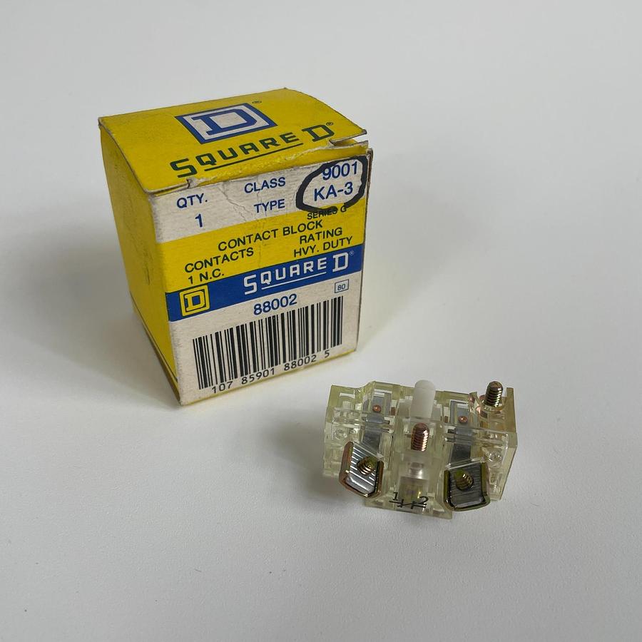 Used SQUARE D 9001KA3 SERIES G CONTACT BLOCK HEAVY DUTY 600VAC PUSH BUTTON OEM