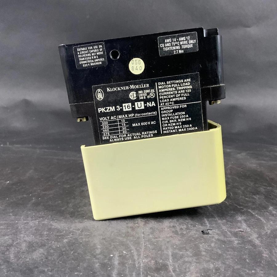 Used MOELLER PKZM3-16-U-NA CIRCUIT BREAKER - WITH HI22-PKZM3 AUX CONTACT ($35 OBO)