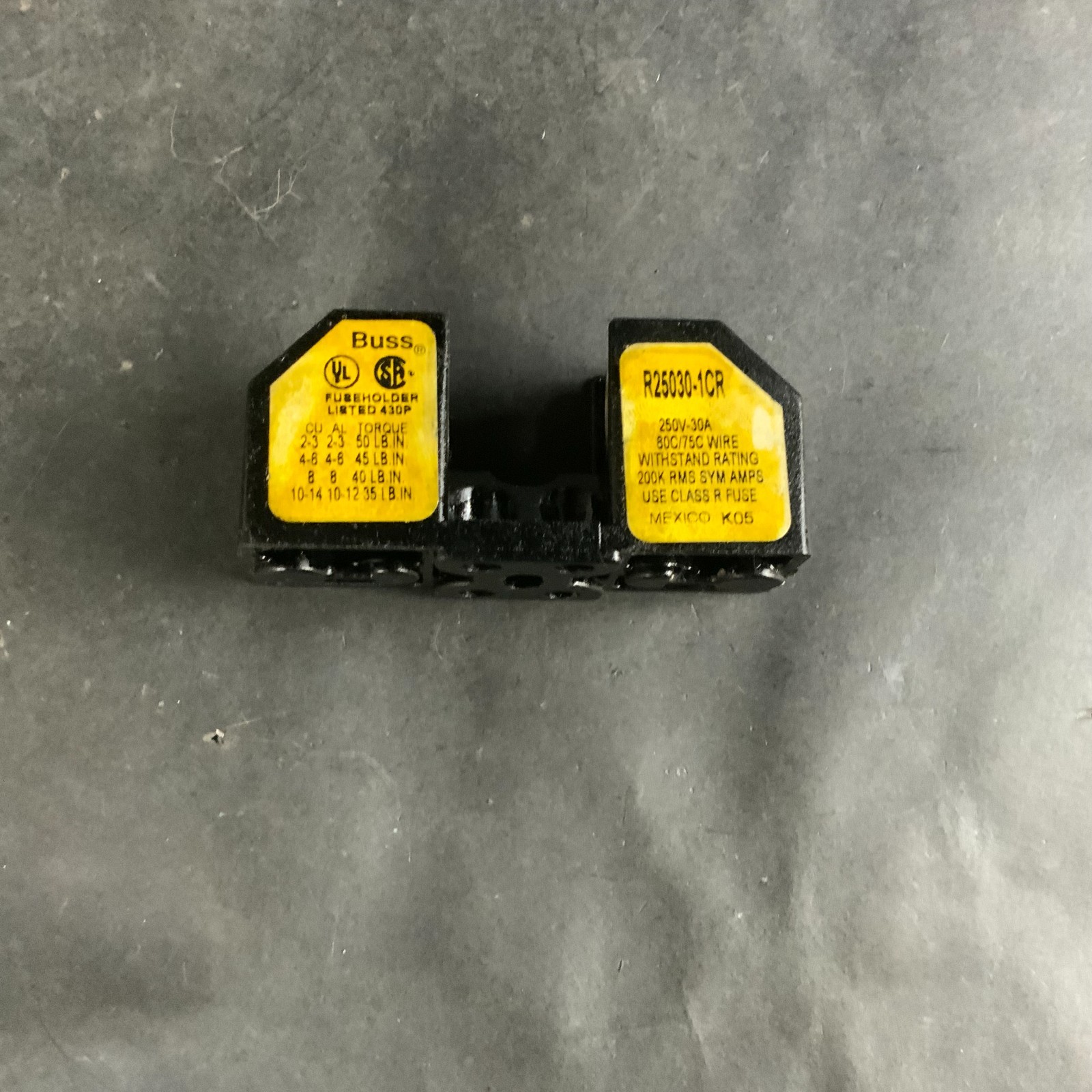 Used EATON BUSSMANN R25030-1CR FUSE HOLDER 30 AMPS 250V  ($4 OBO)