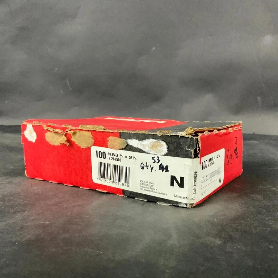 HILTI KB3 1/4x2 1/4 CONCRETE ANCHOR BOLTS - QTY 53 ($40 OBO)