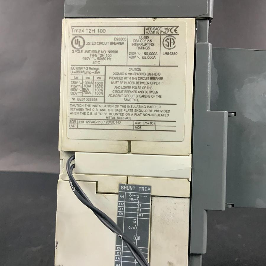 Used ABB TMAX T2H100 SWITCH CIRCUIT BREAKER ($60 OBO)
