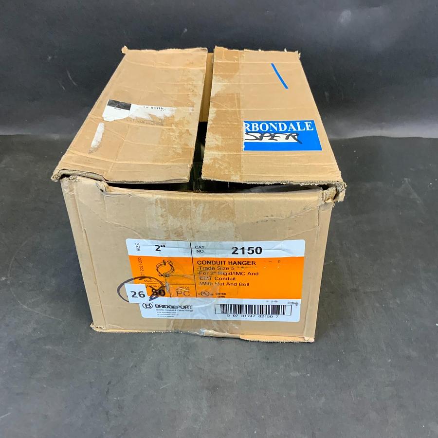 Used BRIDGEPORT 2150 2” CONDUIT HANGER - BOX OF 26 ($25 OBO)
