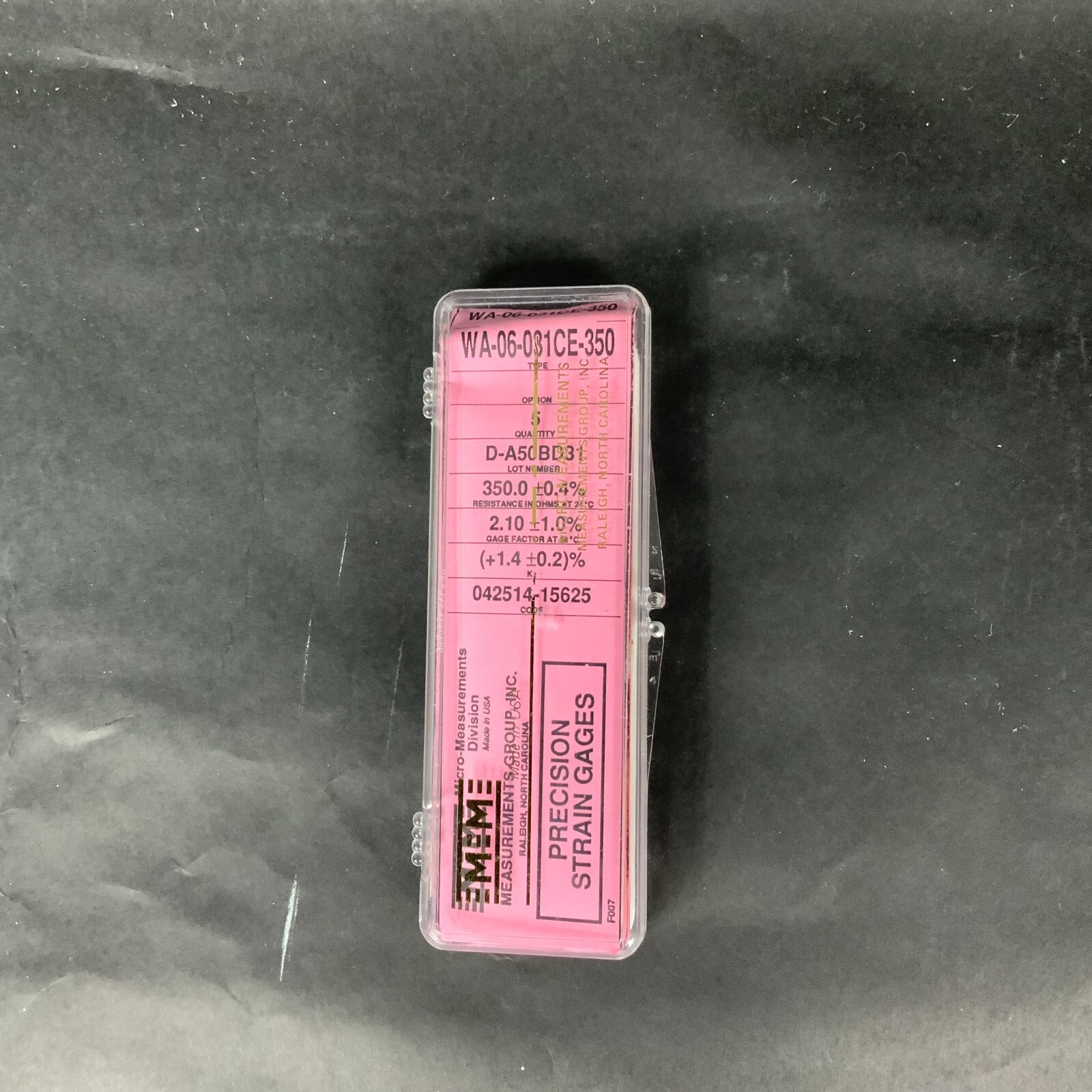 Used MICRO-MEASUREMENTS WA-06-031CE-350 PRECISION STRAIN GAUGE - 1 UNIT ($5 OBO)