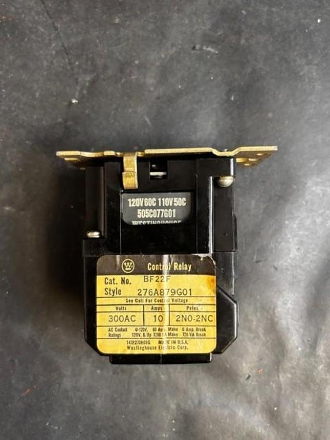 Used WESTINGHOUSE BF22F CONTROL RELAY
